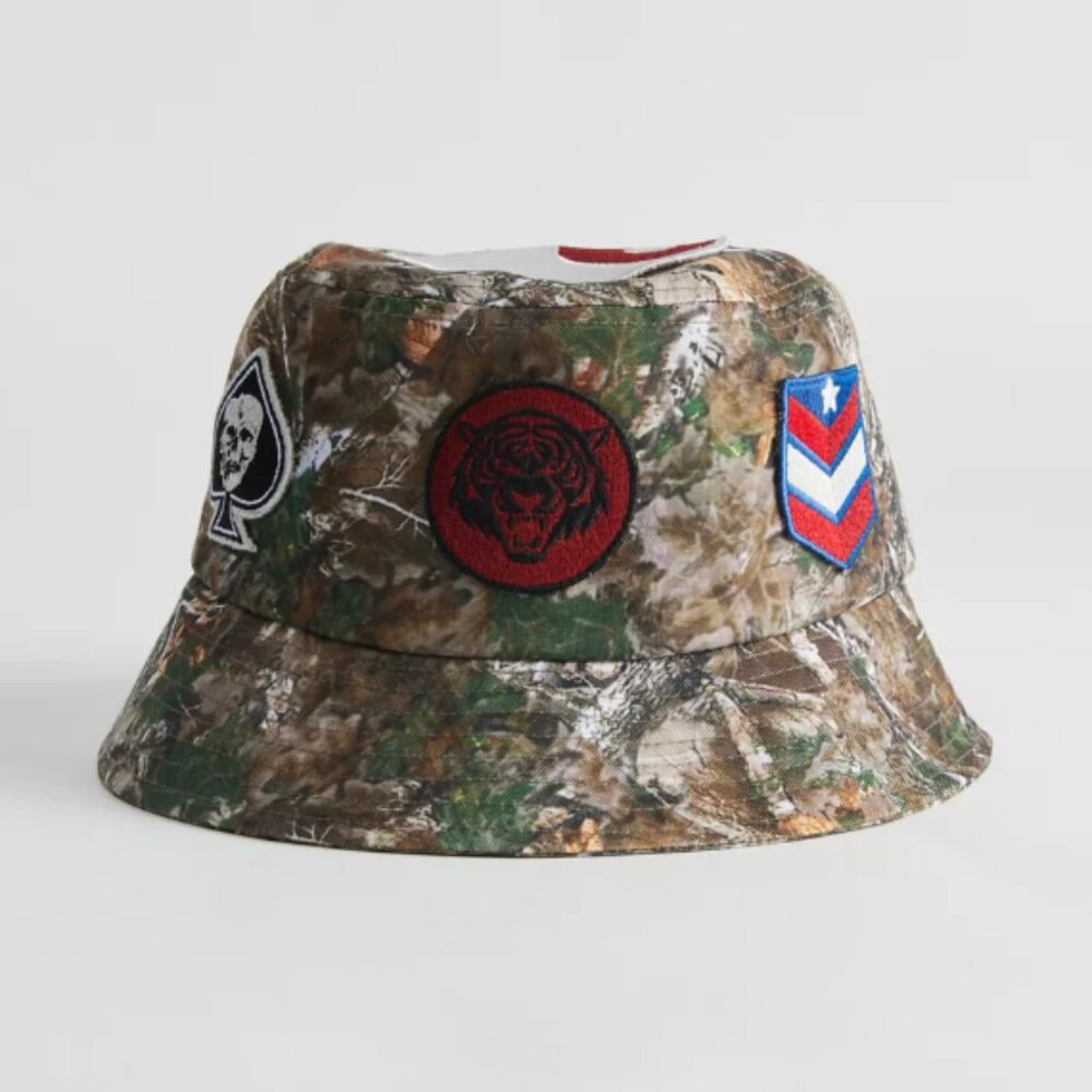 NWT New Tree Camo Patch Bucket Hat Military Army One Size Flags Short Brim - Picture 4 of 5